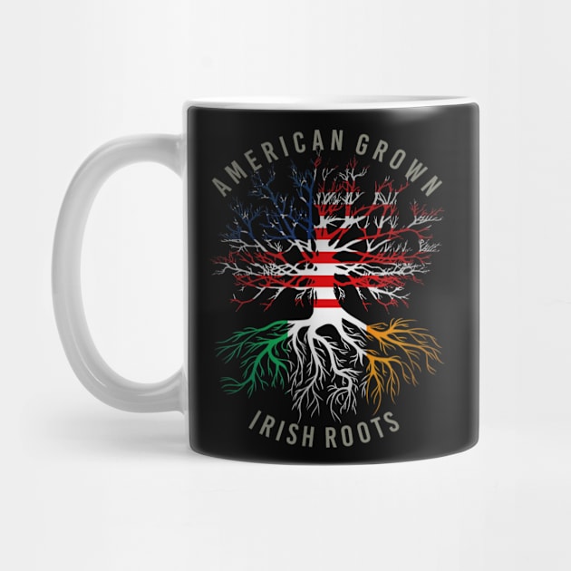 American Grown Irish Roots USA Ireland Flag Heritage Tree by elmiragokoryan